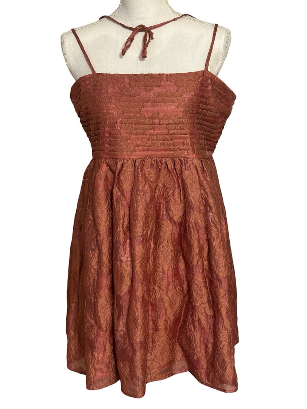 Altar’d State Rusty Rose Textured Floral Mini Dress NWT